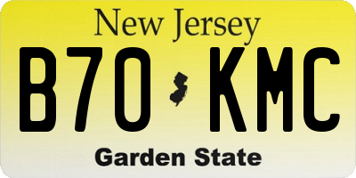 NJ license plate B70KMC