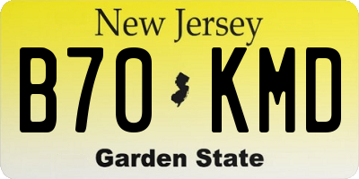 NJ license plate B70KMD