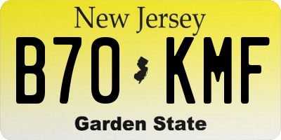 NJ license plate B70KMF