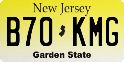 NJ license plate B70KMG