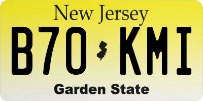NJ license plate B70KMI