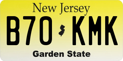 NJ license plate B70KMK