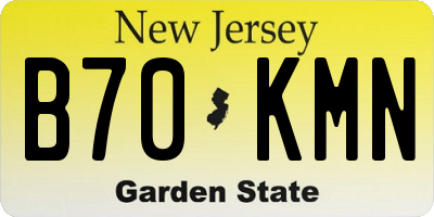 NJ license plate B70KMN