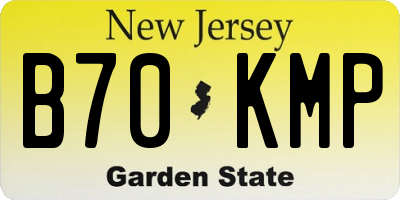 NJ license plate B70KMP
