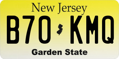 NJ license plate B70KMQ