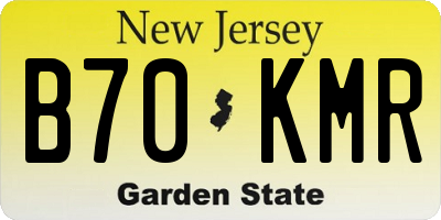 NJ license plate B70KMR