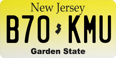 NJ license plate B70KMU