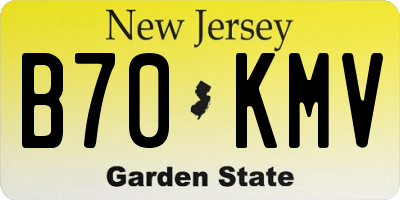 NJ license plate B70KMV