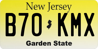NJ license plate B70KMX