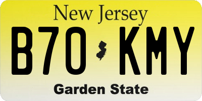 NJ license plate B70KMY