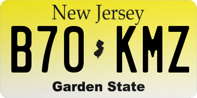 NJ license plate B70KMZ