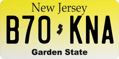 NJ license plate B70KNA