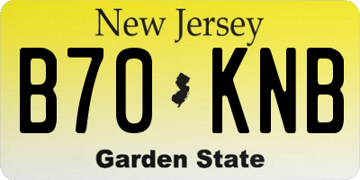 NJ license plate B70KNB