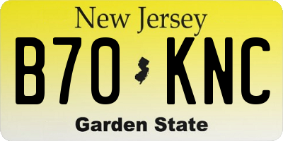 NJ license plate B70KNC