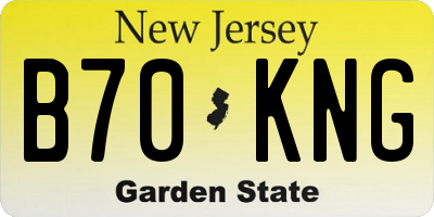 NJ license plate B70KNG