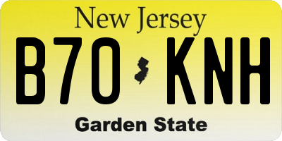 NJ license plate B70KNH