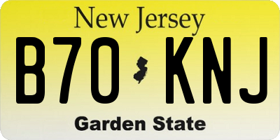 NJ license plate B70KNJ