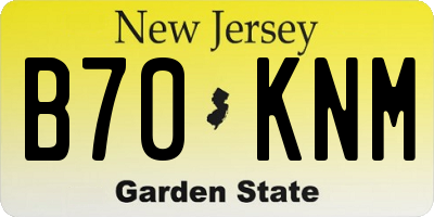 NJ license plate B70KNM