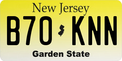 NJ license plate B70KNN
