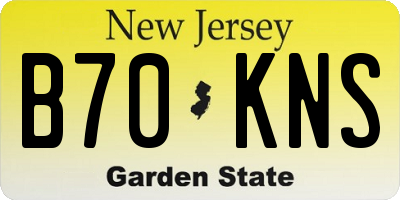 NJ license plate B70KNS