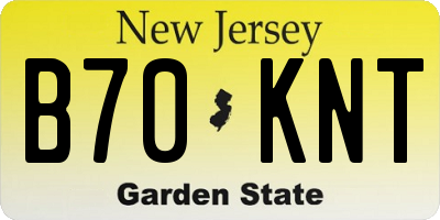 NJ license plate B70KNT