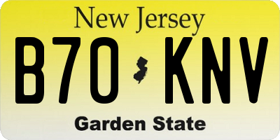 NJ license plate B70KNV