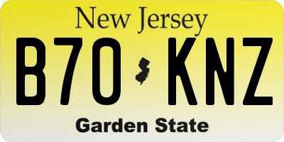 NJ license plate B70KNZ