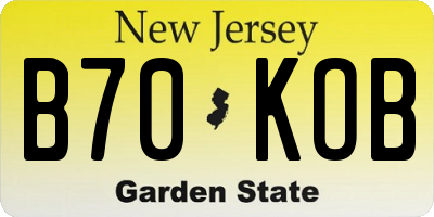 NJ license plate B70KOB