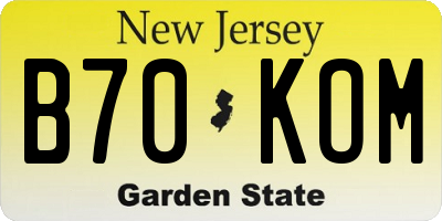 NJ license plate B70KOM