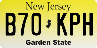NJ license plate B70KPH