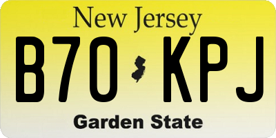 NJ license plate B70KPJ