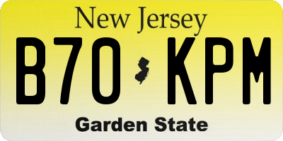 NJ license plate B70KPM