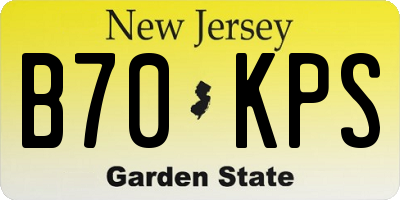 NJ license plate B70KPS