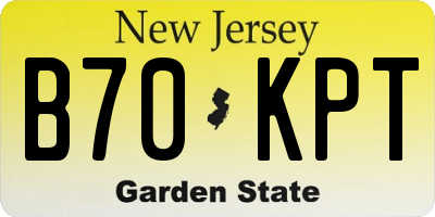NJ license plate B70KPT