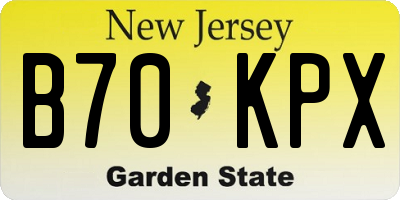NJ license plate B70KPX