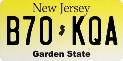 NJ license plate B70KQA
