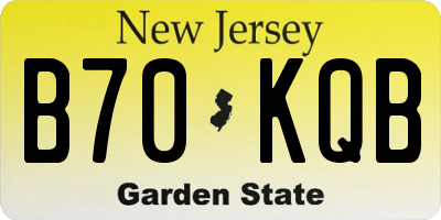 NJ license plate B70KQB