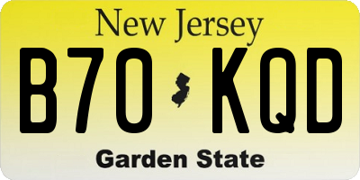 NJ license plate B70KQD