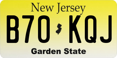 NJ license plate B70KQJ