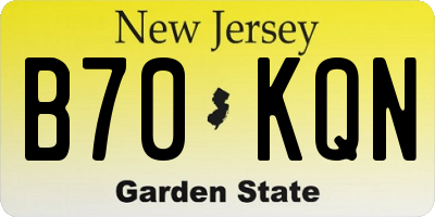NJ license plate B70KQN
