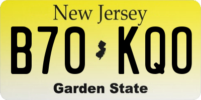 NJ license plate B70KQO