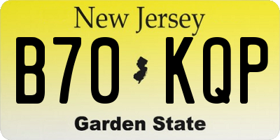 NJ license plate B70KQP