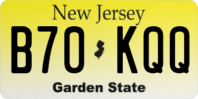 NJ license plate B70KQQ