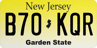 NJ license plate B70KQR