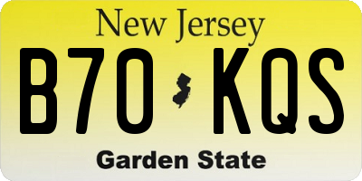 NJ license plate B70KQS
