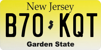 NJ license plate B70KQT
