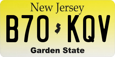 NJ license plate B70KQV