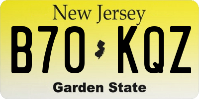 NJ license plate B70KQZ