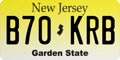 NJ license plate B70KRB