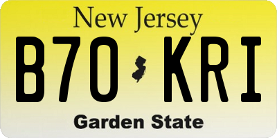 NJ license plate B70KRI